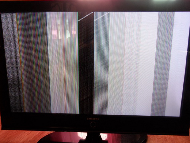 Телевизор samsung вертикальные полосы