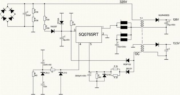 Скачать схему телевизора Elenberg 21F08 29F08 Chassis kp21tka3